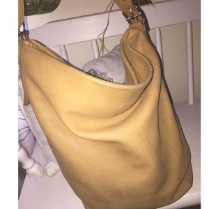Vintage Coach Distressed Yellow Bucket Bag